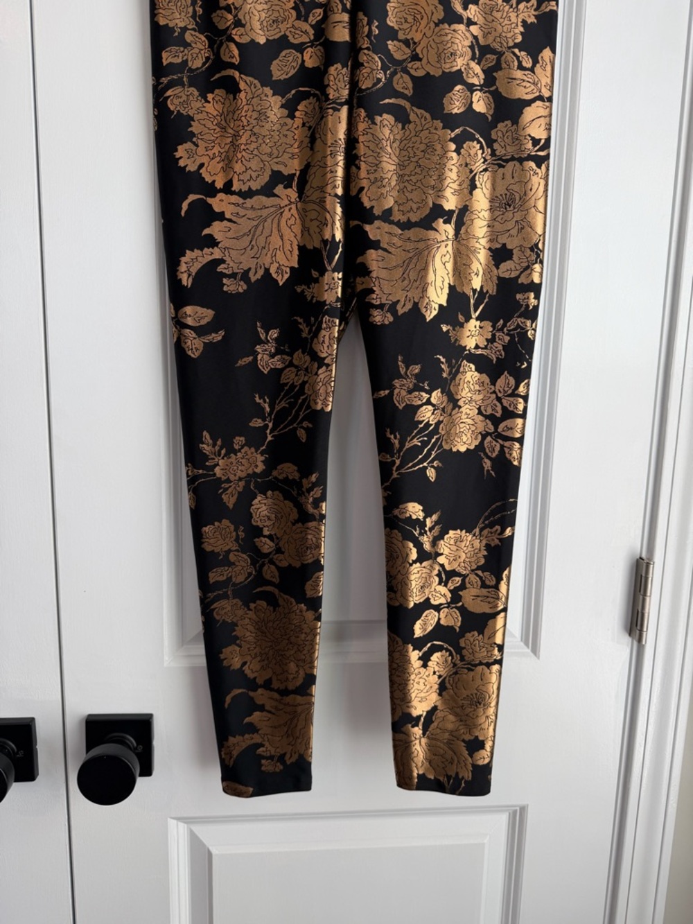 Emily Hsu Designs Women’s Gold Blossoms Foil Legging Size Large - Picture 3 of 9